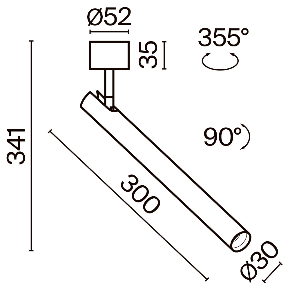 Ceiling luminaire C141CL-L300-6W3K-W