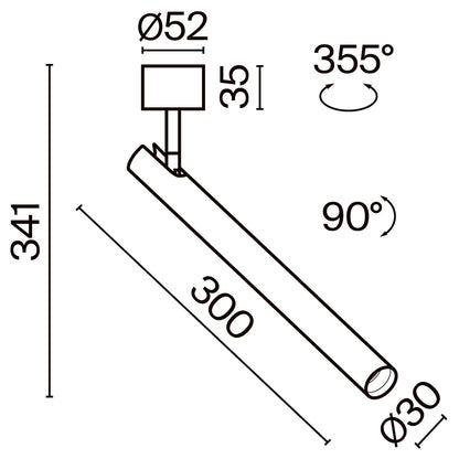 Ceiling luminaire C141CL-L300-6W3K-W