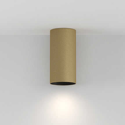 Cylindrical ceiling light fixture on a plain background