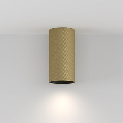 Cylindrical ceiling light fixture on a plain background