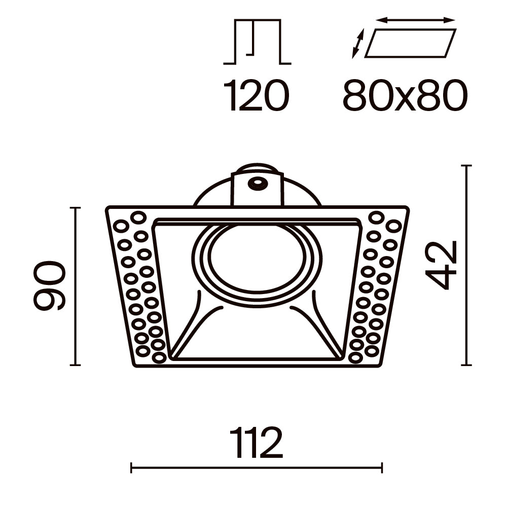 Süvisvalgusti DL042-01-SQ-W