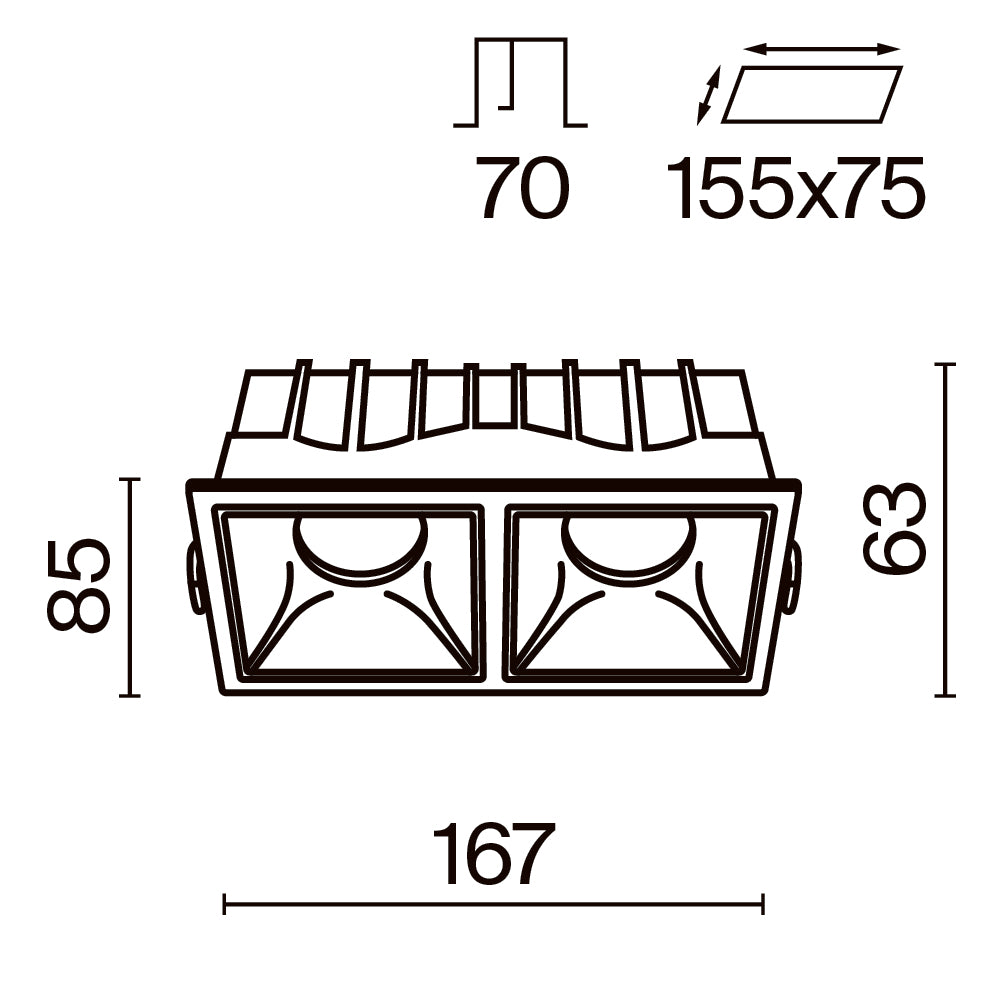Süvisvalgusti DL043-02-15W4K-SQ-W