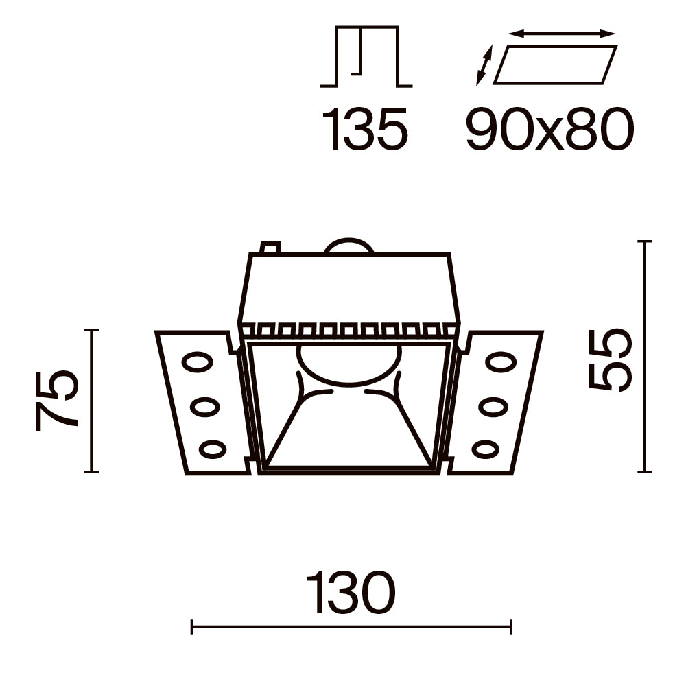 Süvisvalgusti DL051-01-GU10-SQ-WMG
