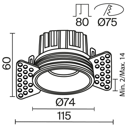 Downlight DL058-12W3K-TRS-BS
