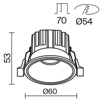 Downlight DL058-7W3K-BS
