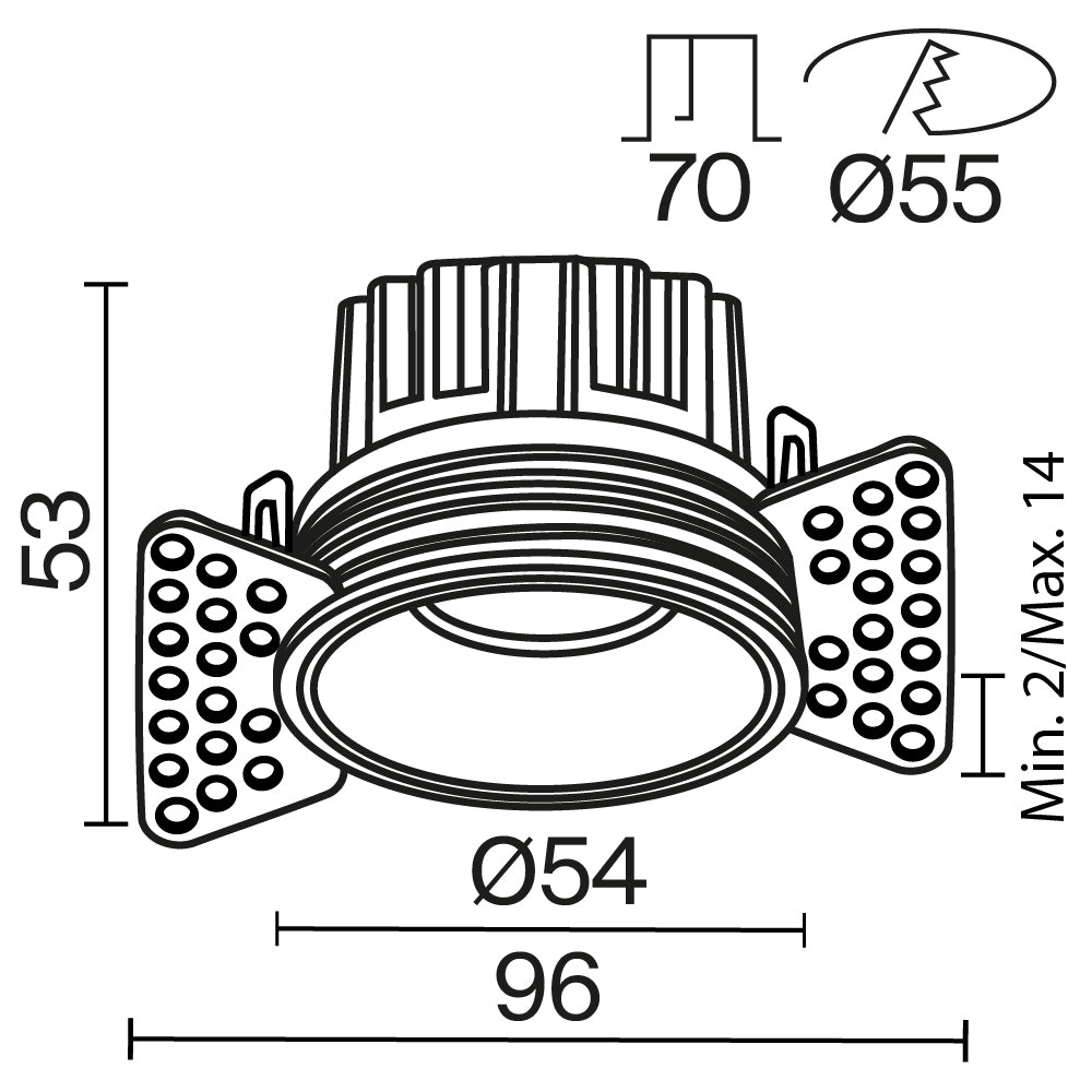 Downlight DL058-7W3K-TRS-B