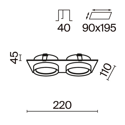 Süvisvalgusti DL086-02-GX53-SQ-B