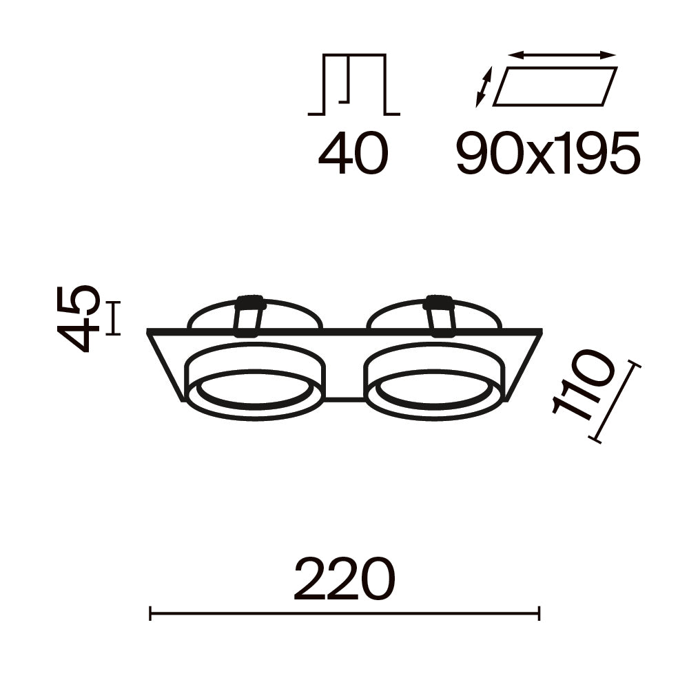 Süvisvalgusti DL086-02-GX53-SQ-W