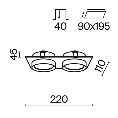 Süvisvalgusti DL086-02-GX53-SQ-W