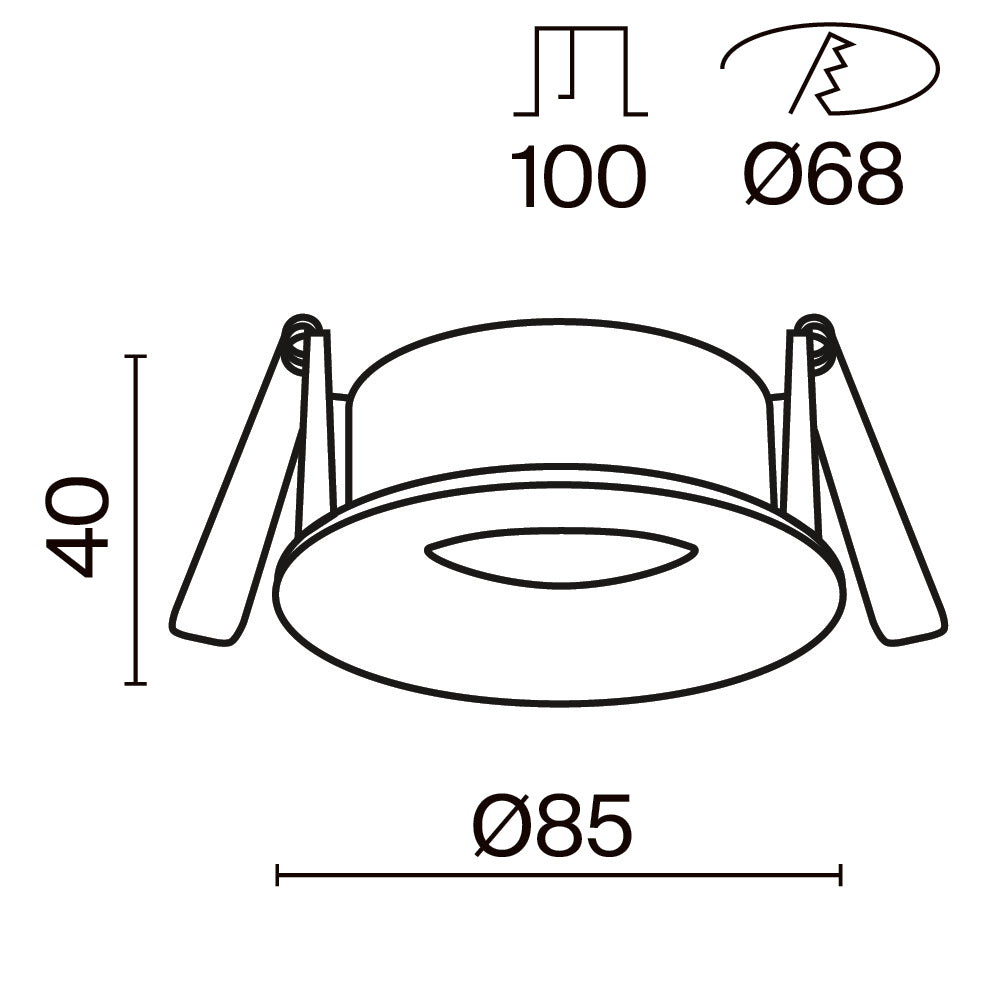 Süvistatav valgusti DL088-GU10-RD-B