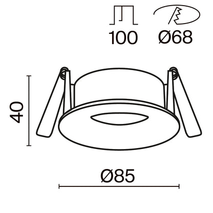 Süvistatav valgusti DL088-GU10-RD-W