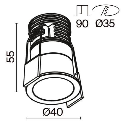 Süvisvalgusti DL089-5W3K-BW