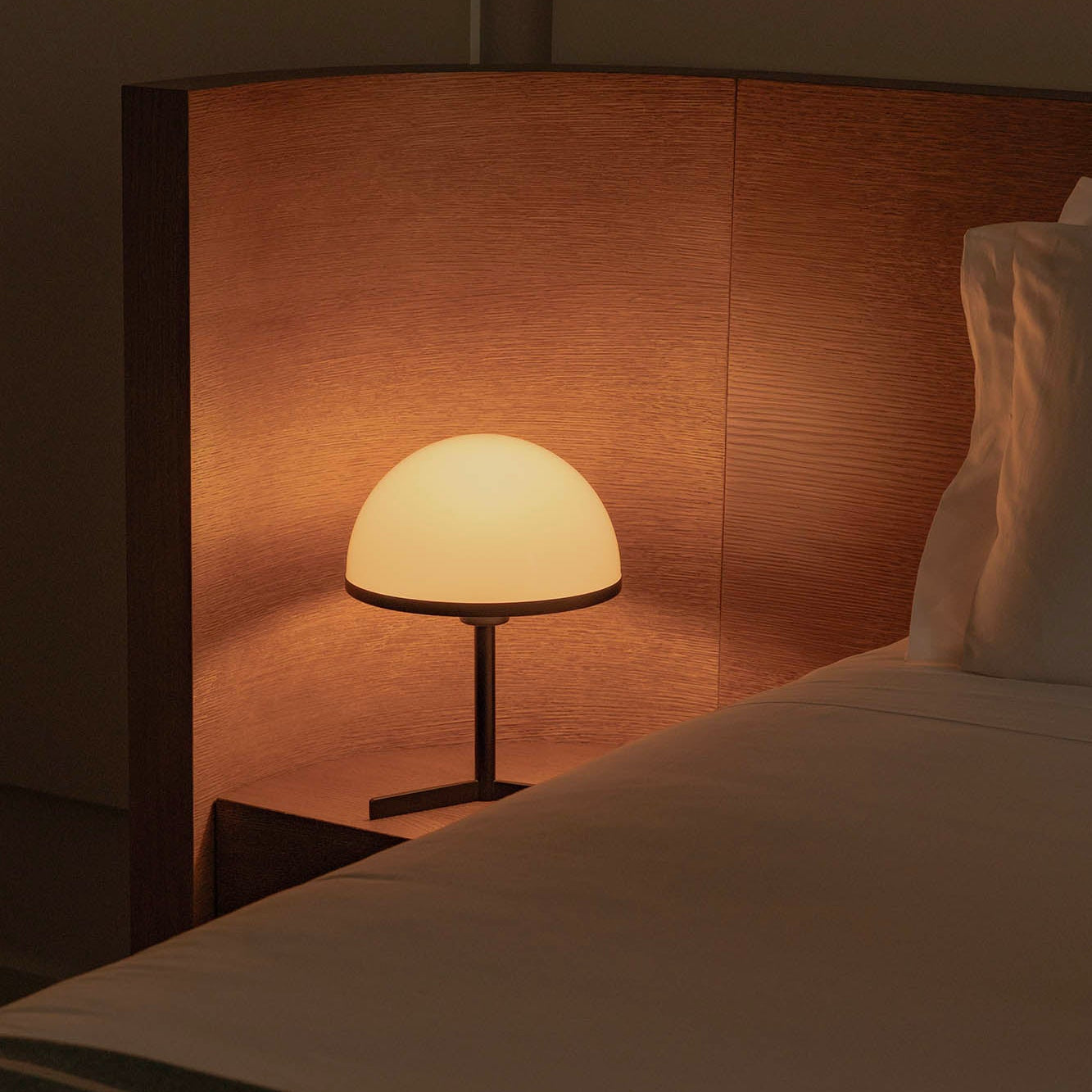 Compact "S" Table Lamp size, making it ideal for nightstands, shelves, or smaller side tables