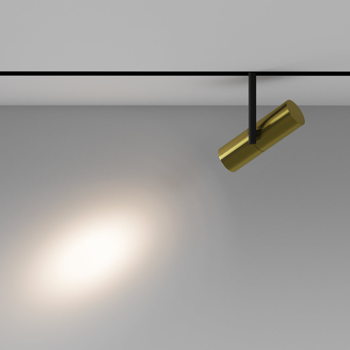Gold ceiling light fixture on a gray background