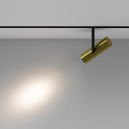 Gold ceiling light fixture on a gray background
