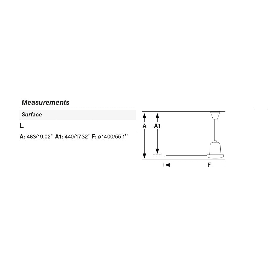 Technical drawing of a surface with measurements labeled