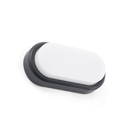  Modern dark grey finish, opal diffuser, integrated 7W 3000K LED, IP65 weather rating & IK10 impact resistance