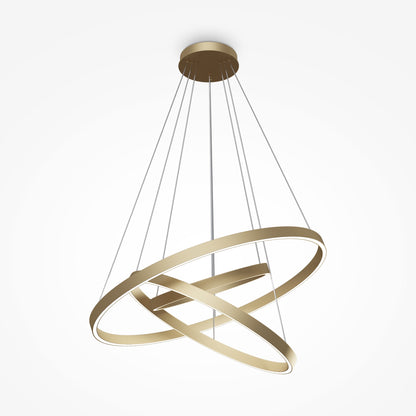 Pendant luminaire Rim with two interlocking rings on a white background