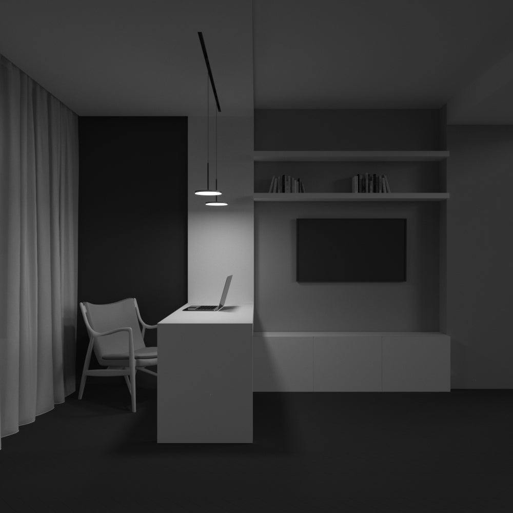 Pendant track luminaire TR123-2-15W3K-B