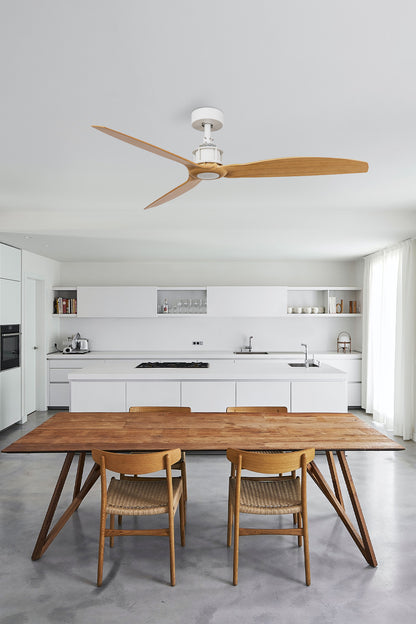 Contemporary Ceiling Fan — 128cm & Remote control. Wood JUST FAN