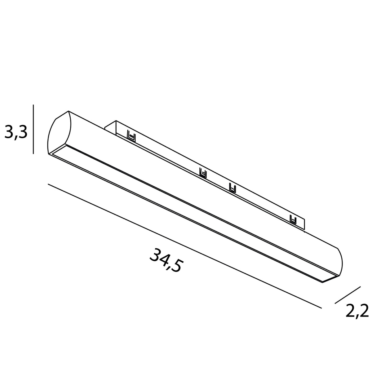 MAXLIGHT N0007N Micro11 Ligne orientable 18W Marche/Arrêt