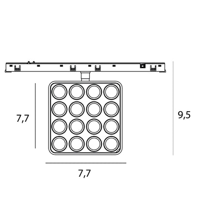 MAXLIGHT N0013N Micro11 Grille carrée 12W Marche/Arrêt
