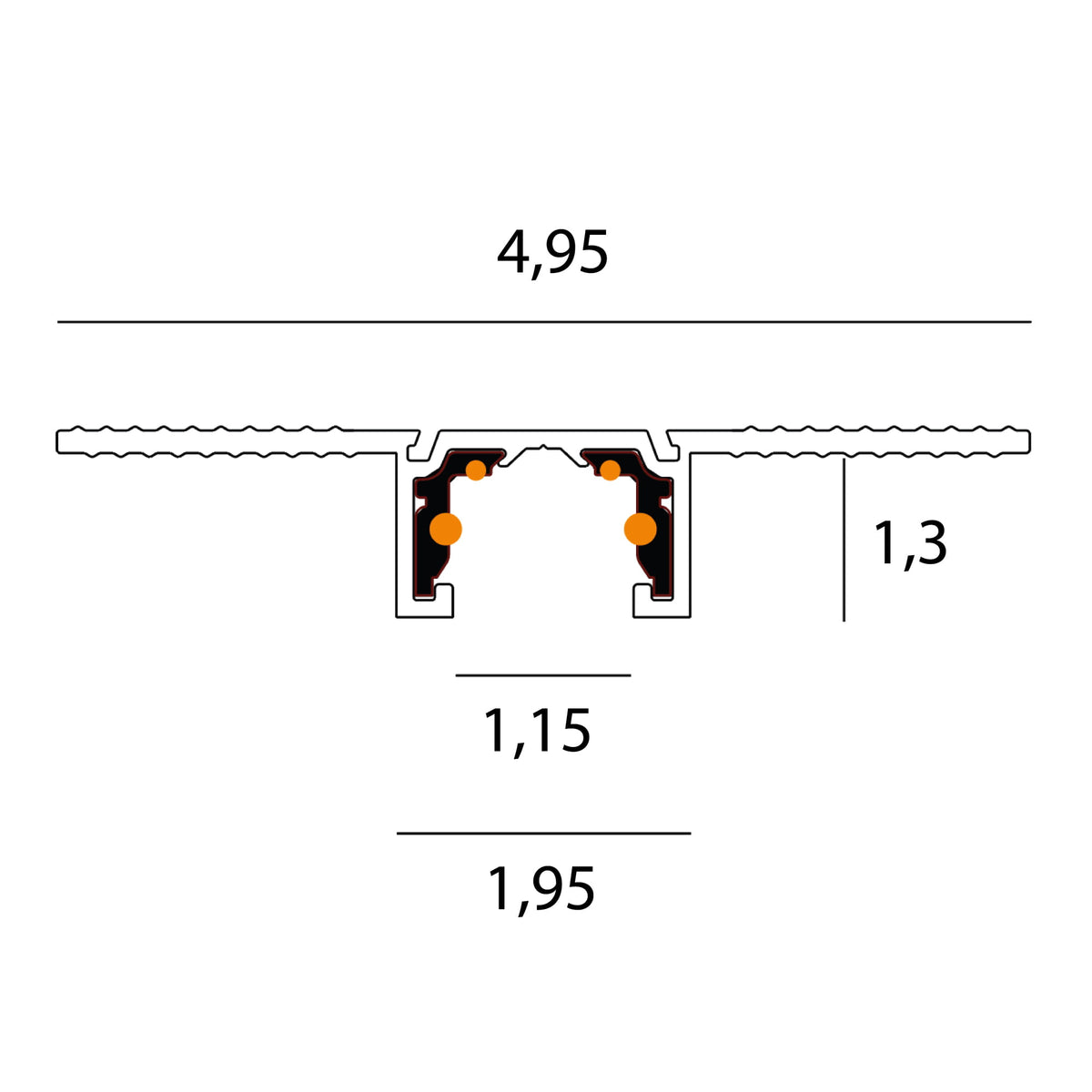 MAXLIGHT NT0001 Micro11 conducteur pour micro-rail encastré