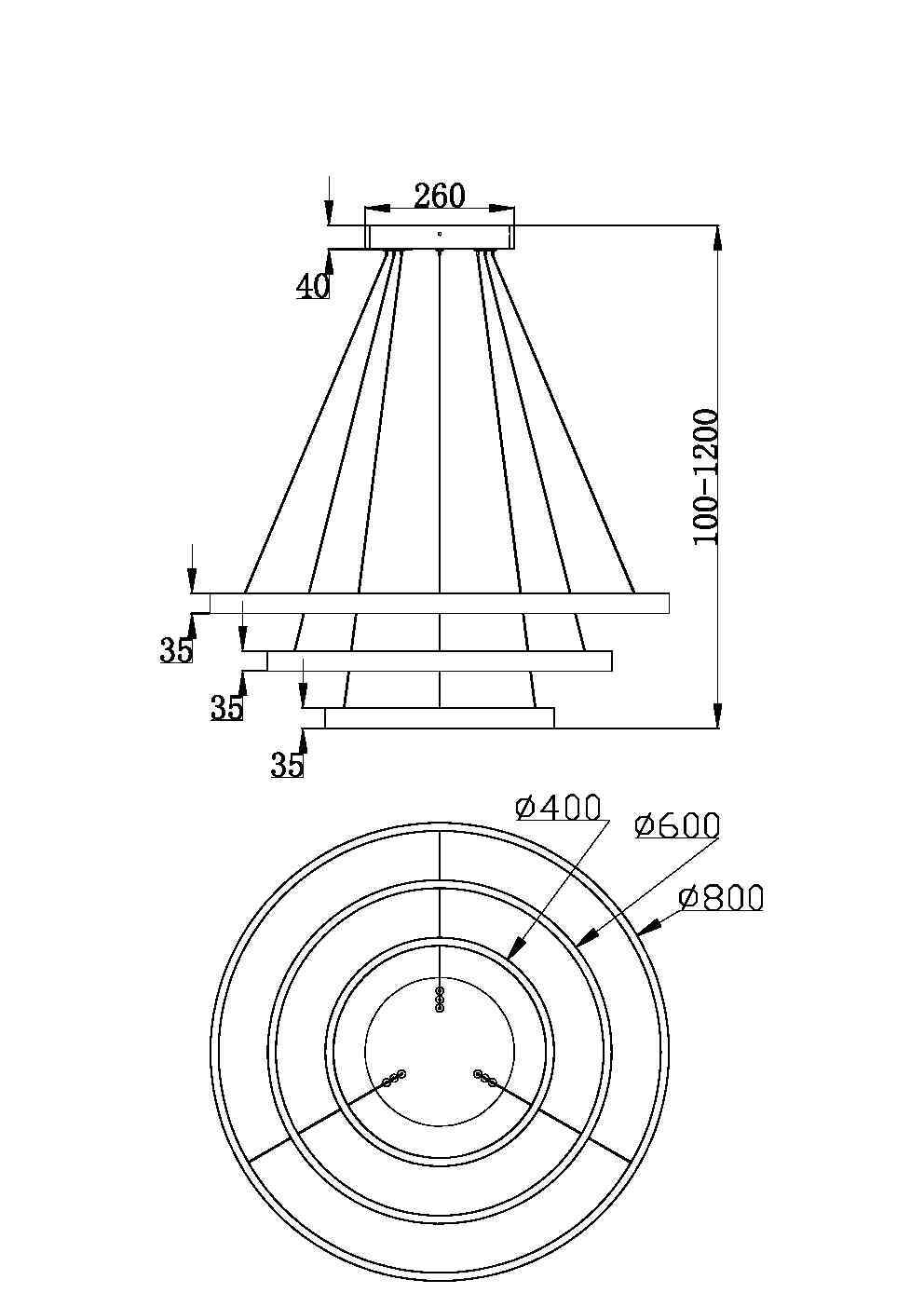 Rippvalgusti MOD058PL-L100B3K