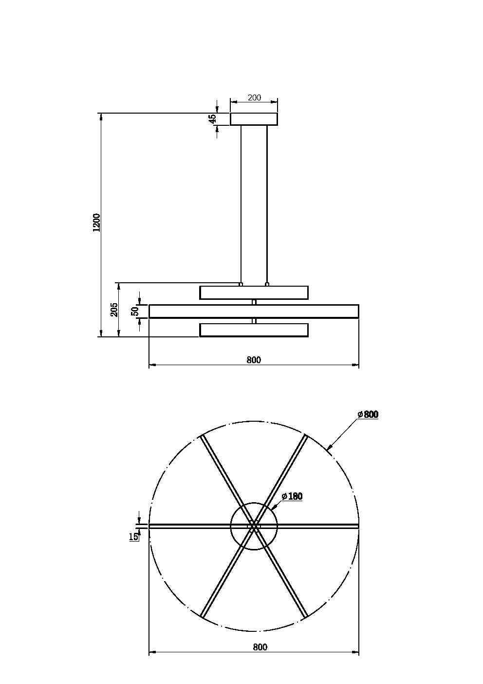 Technical drawing of a cylindrical object with dimensions on a white background