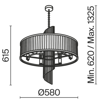 Suspension moderne dorée Frame, 580 mm, Maytoni
