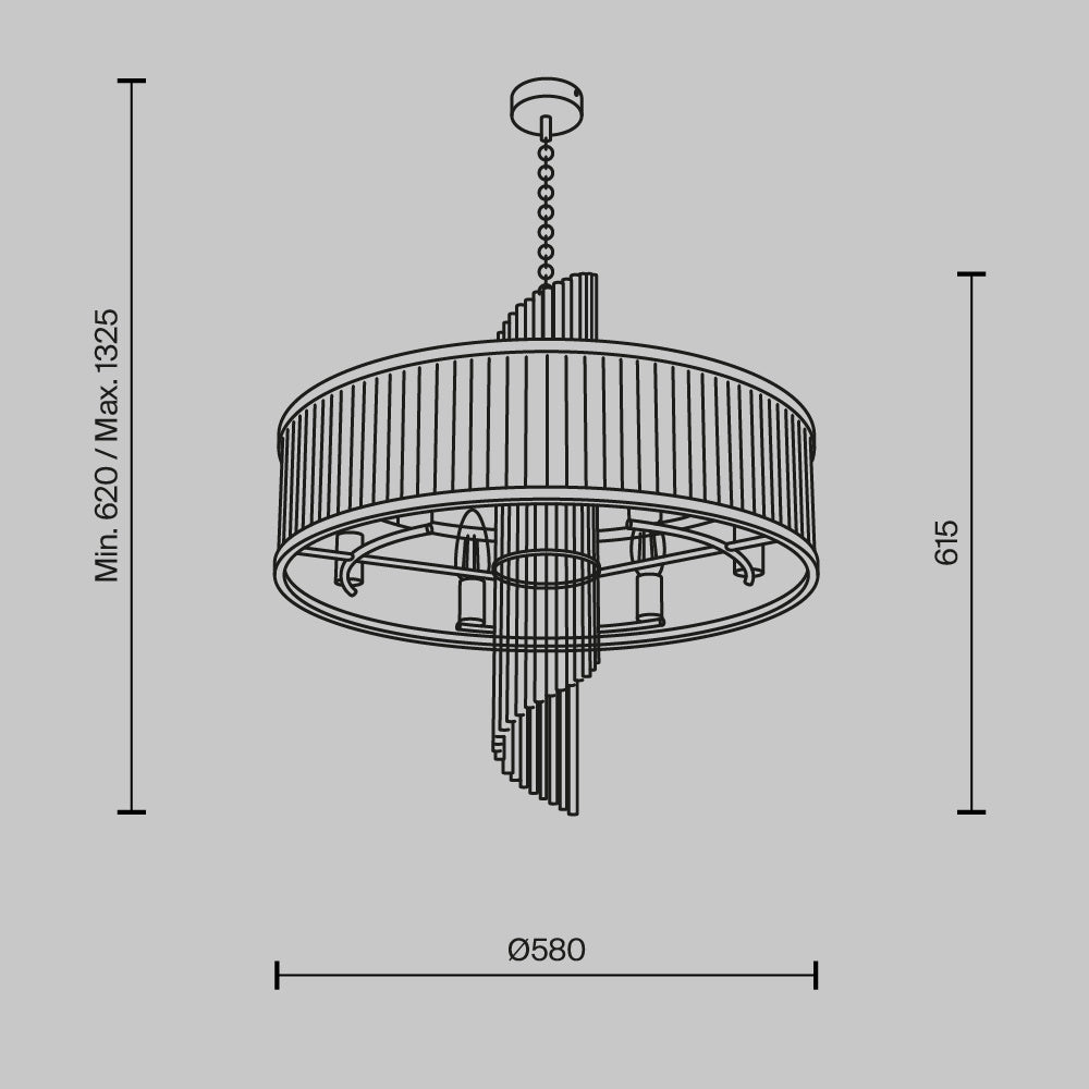 Suspension moderne dorée Frame, 580 mm, Maytoni