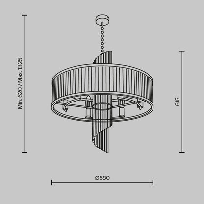 Suspension moderne dorée Frame, 580 mm, Maytoni