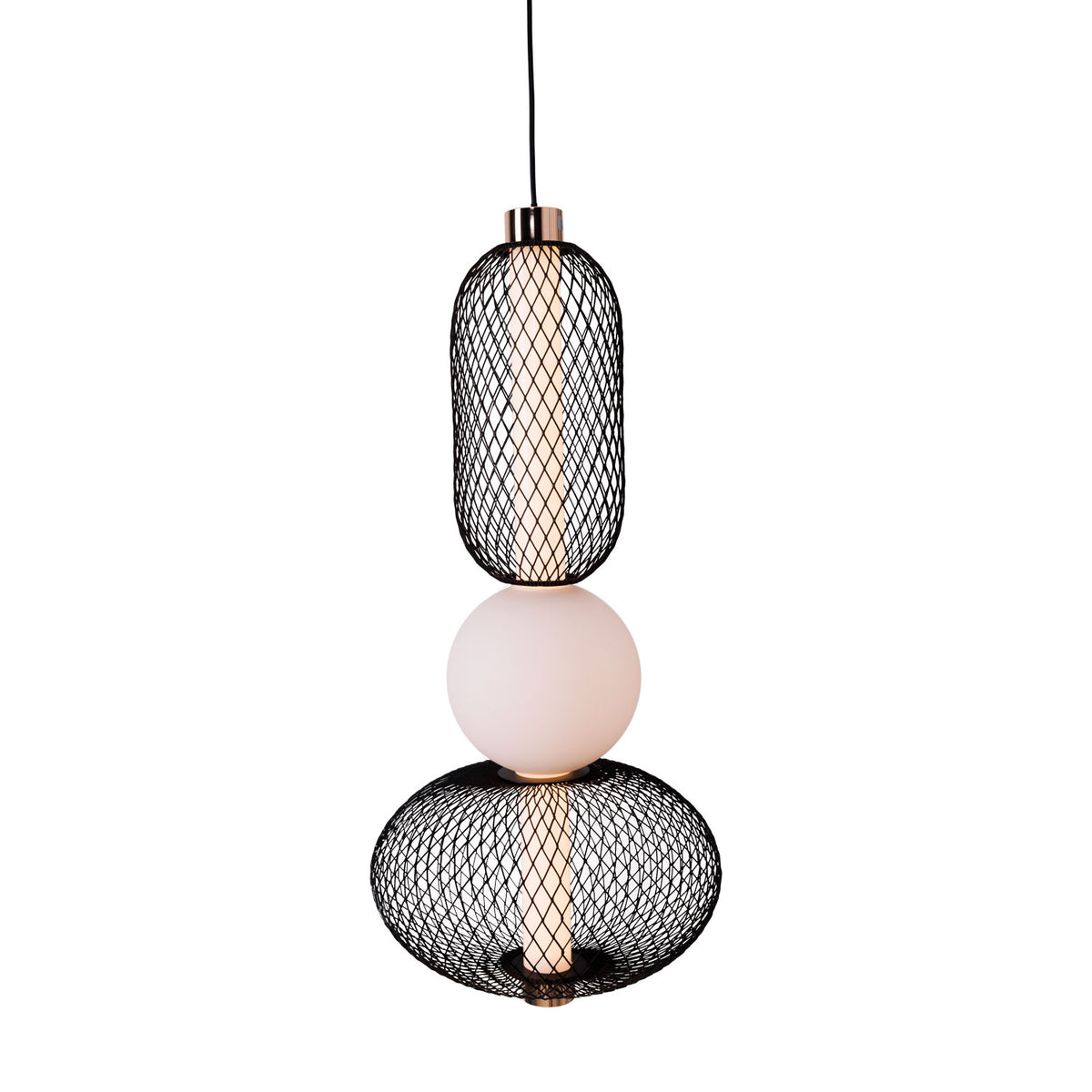 Designer interior lighting featuring the MaxLight Bora A pendant lamp casting warm illumination over a modern kitchen space. Featured in the VXR Space lighting collection.