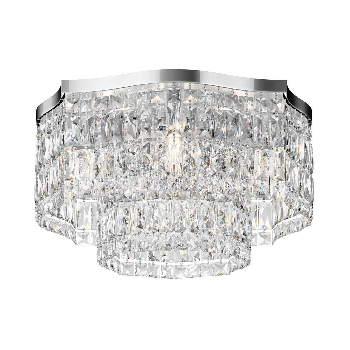 Crystal ceiling light fixture on a white background