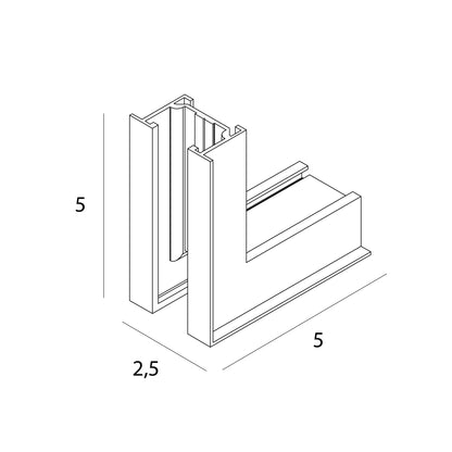 MAXLIGHT NT0015 Micro11 Recessed spring corner bracket, external side angle