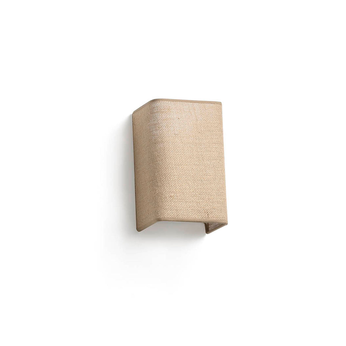 Beige wall-mounted light fixture on a white background