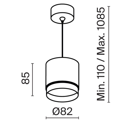 Pendant luminaire P088PL-GX53-W