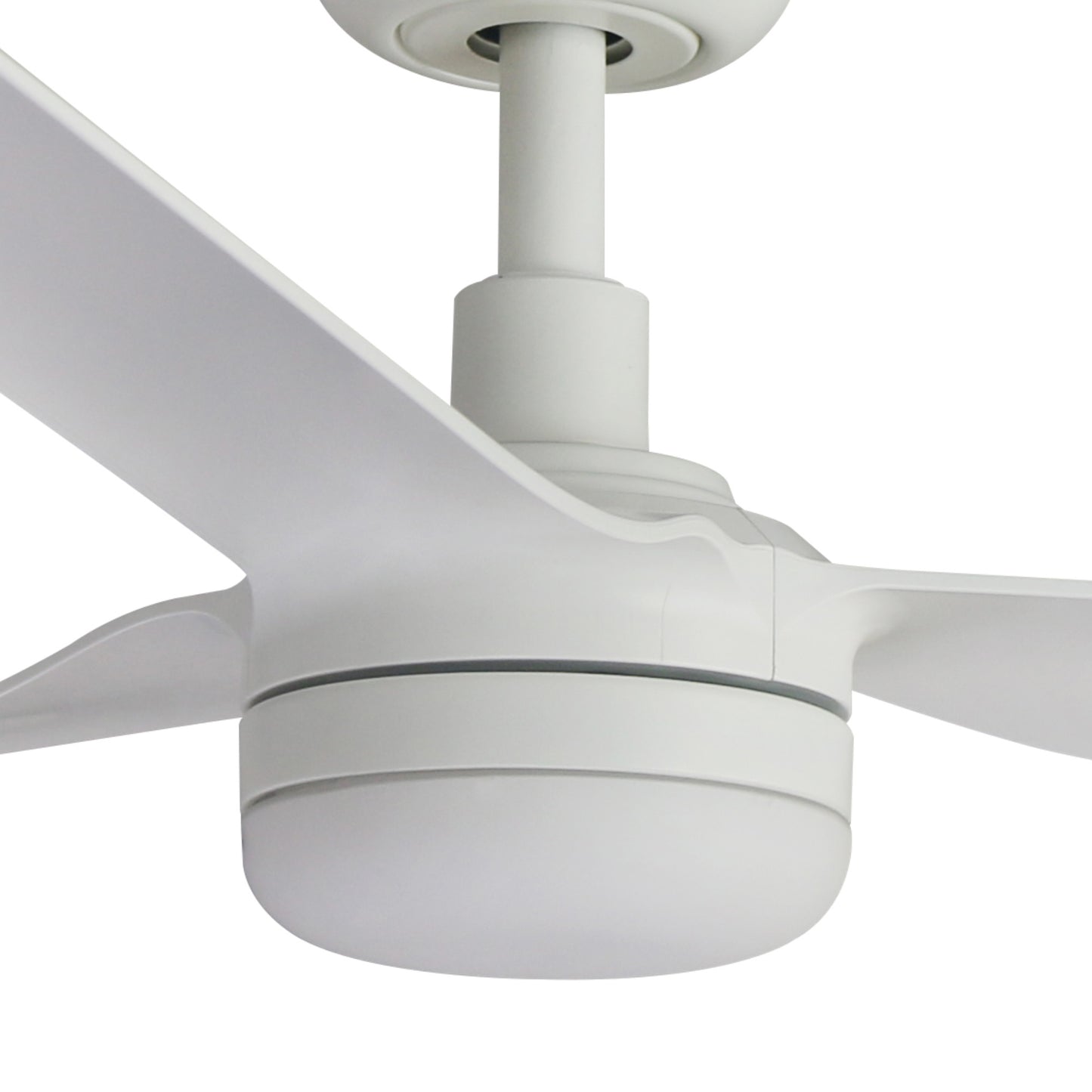 White ceiling fan on a white background