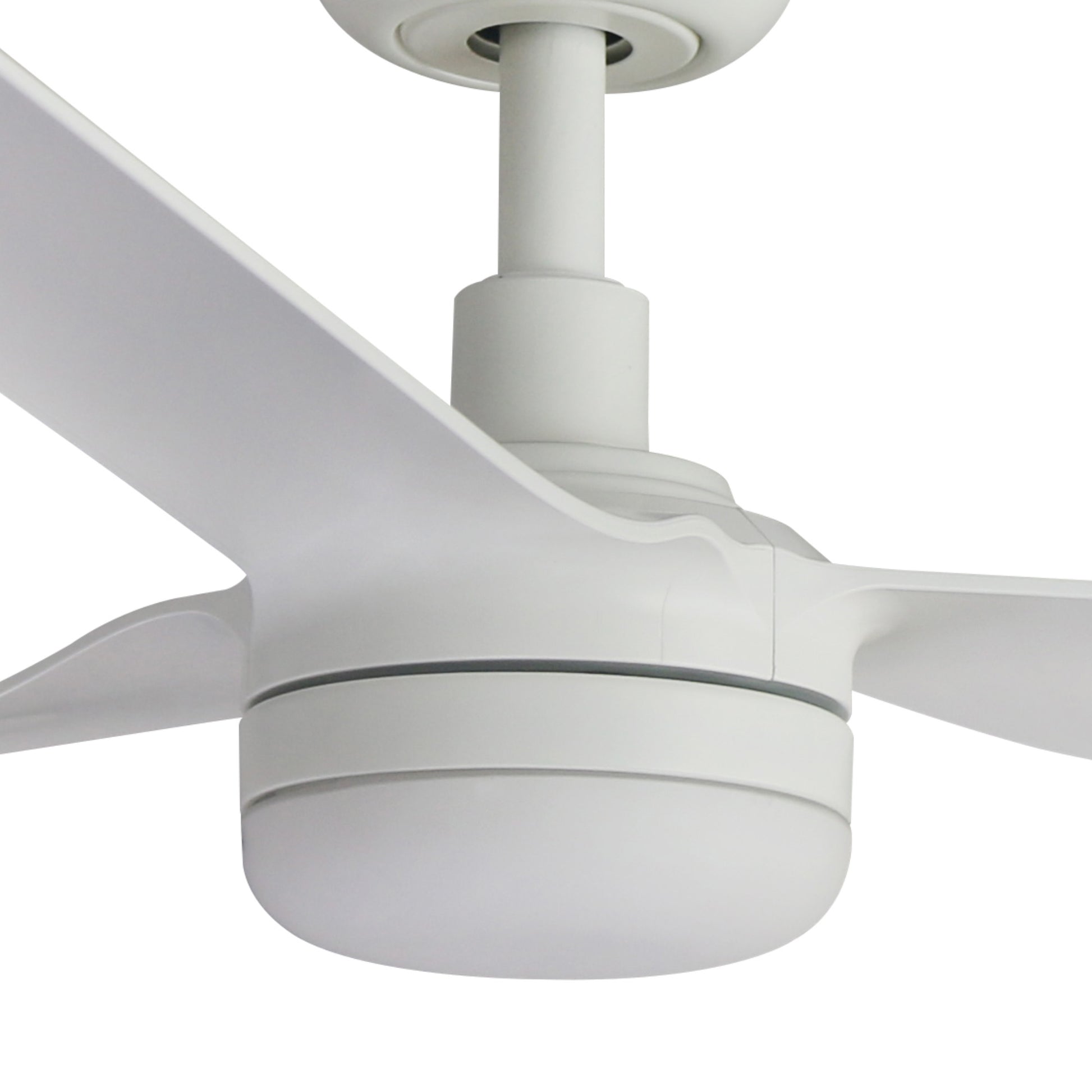 White ceiling fan on a white background