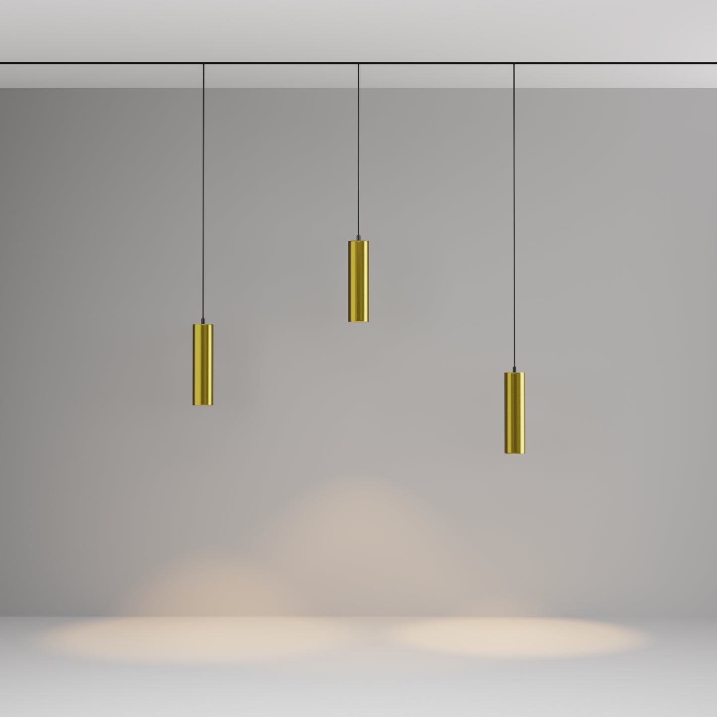 Pendant track luminaire TR041-2-12W3K-BBS