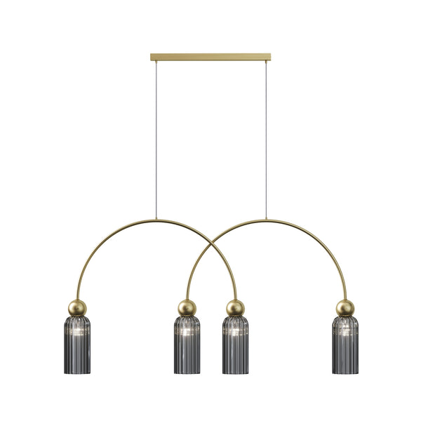 Lineare Pendelleuchte Antic mit 4 Leuchten, Gold, 1100 mm