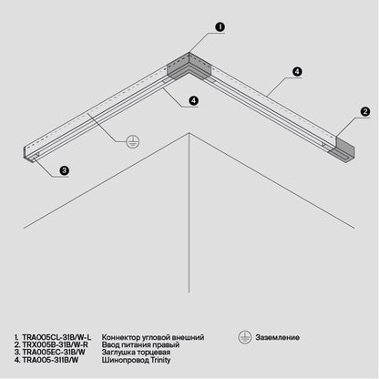 TRA005EC-31W Trinity otsakate valge, 1 tk