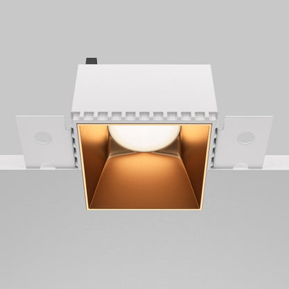 Square recessed ceiling light fixture on a gray background