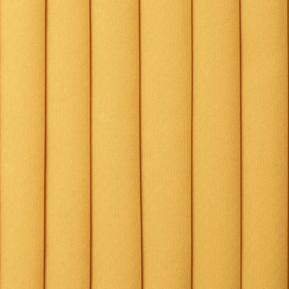 Close-up of a textured yellow fabric with horizontal lines