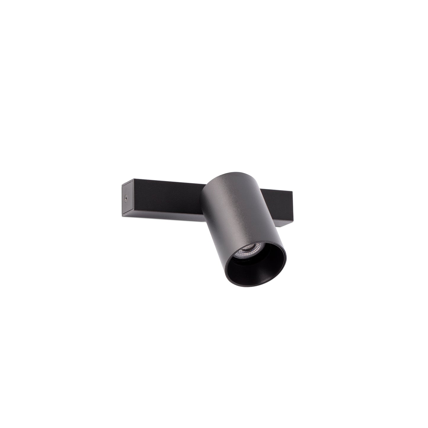 Black ceiling light fixture on a white background