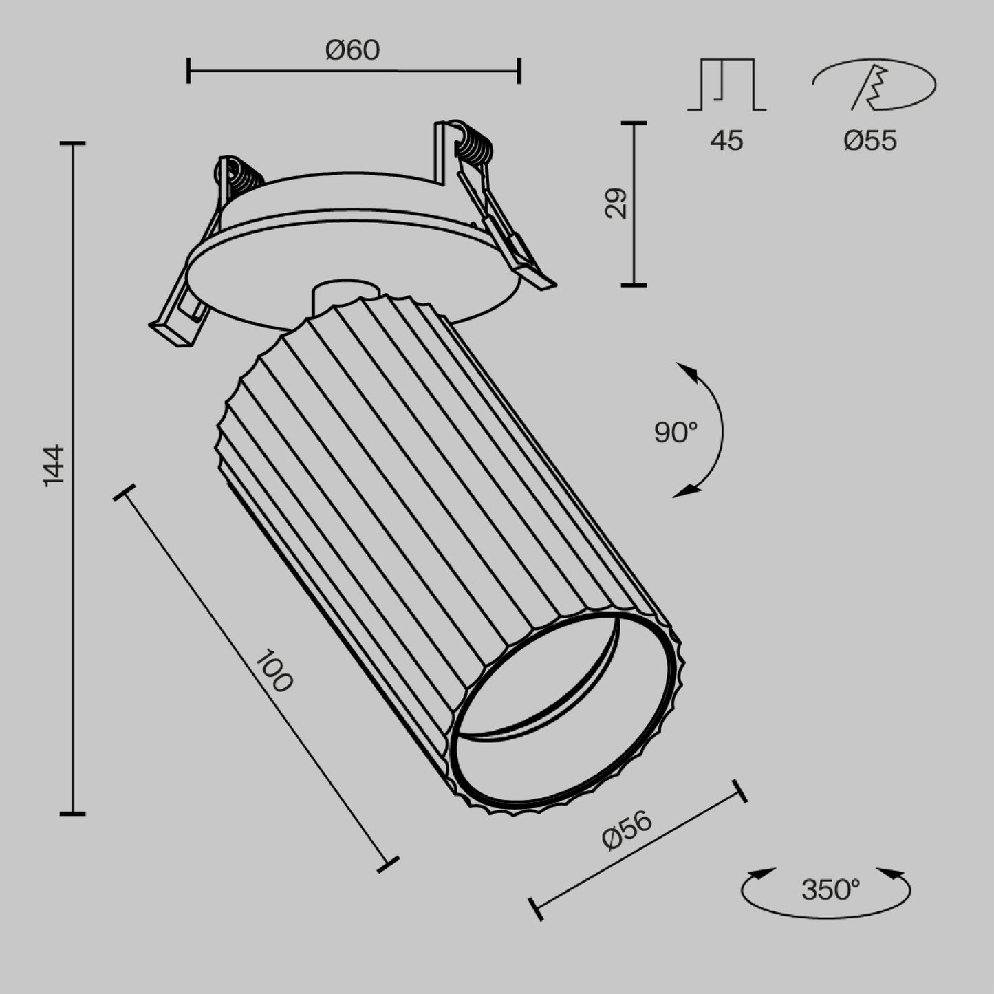 Süvistatav valgusti C110CL-01-GU10-BS