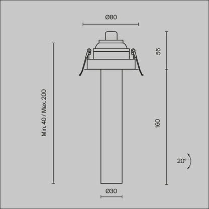 Downlight C140RS-L200-7W3K-W