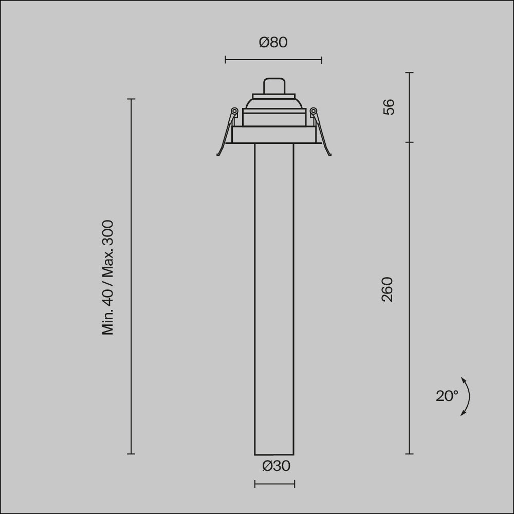 Downlight C140RS-L300-7W3K-B
