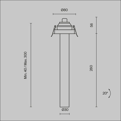 Downlight C140RS-L300-7W3K-W