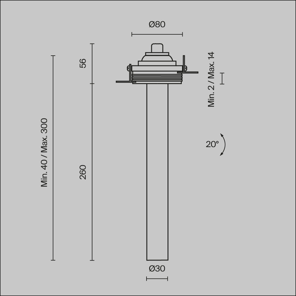 Downlight C140TRS-L300-7W3K-W
